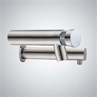 Fontana Florence Brushed Nickel Wall Mount Sensor Faucet With Insight Infrared Technology and Automatic No Touch Soap Dispenser