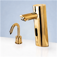Fontana Chatou Motion Sensor Faucet & Automatic No Touch Soap Dispenser for Restrooms in Gold
