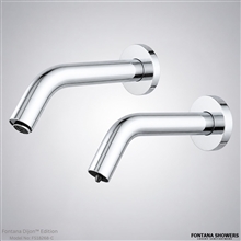 Fontana Dijon Solid Brass Gold Wall Mount Commercial Automatic Sensor Faucet and Sensor Liquid Foam Soap Dispenser