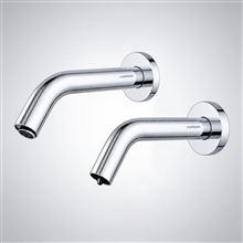 Fontana Dijon Solid Brass Chrome Wall Mounted Commercial Automatic Sensor Faucet and Sensor Liquid Foam Soap Dispenser