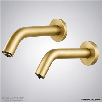 Brushed gold touchless faucet set