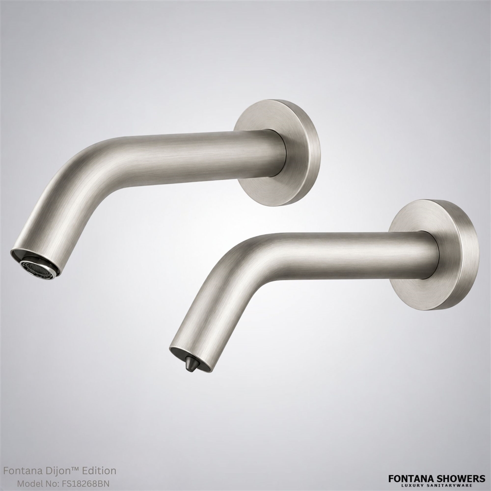 Brushed nickel touchless faucet set