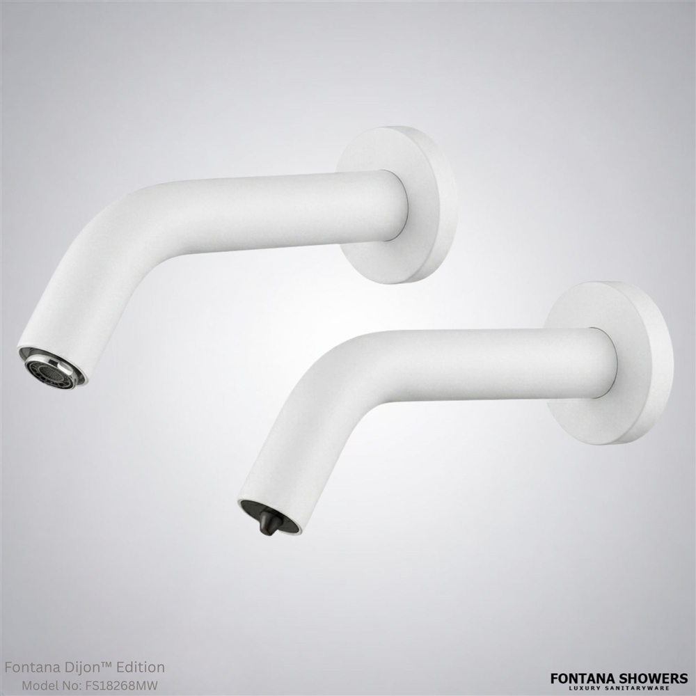 Matte white touchless faucet