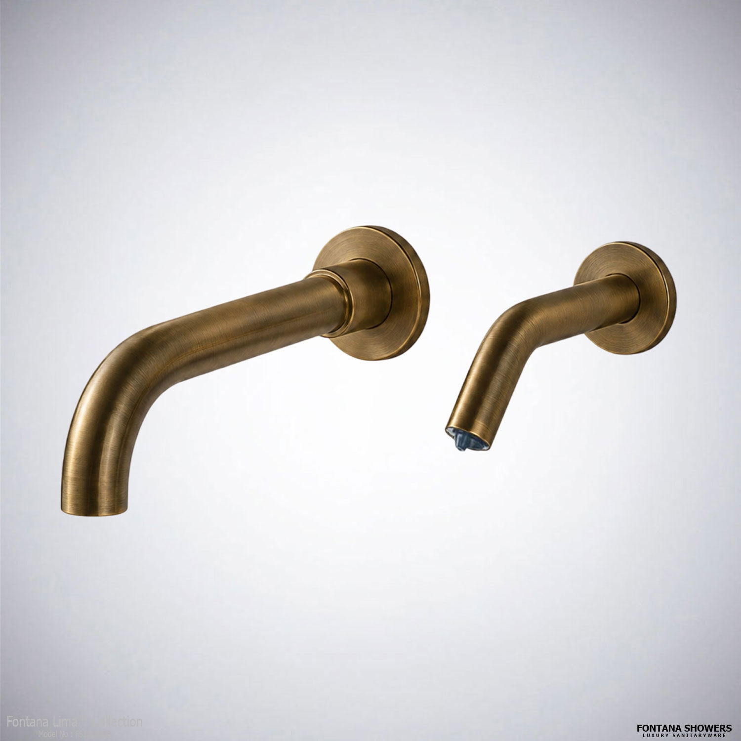 Fontana Lima antique brass fixture for luxury commercial restroom projects