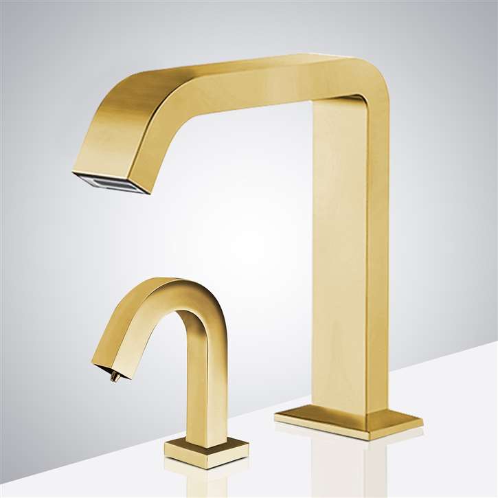 FS18270BG brushed gold sensor faucet and dispenser