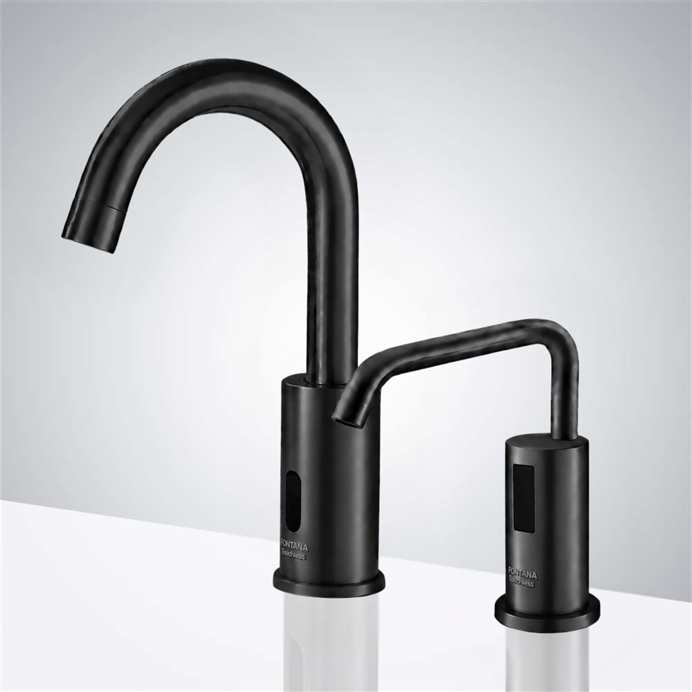Fontana Valtino  Dark Oil Rubbed Bronze Motion Sensor Faucet & Automatic Liquid Foam Soap Dispenser for Restrooms