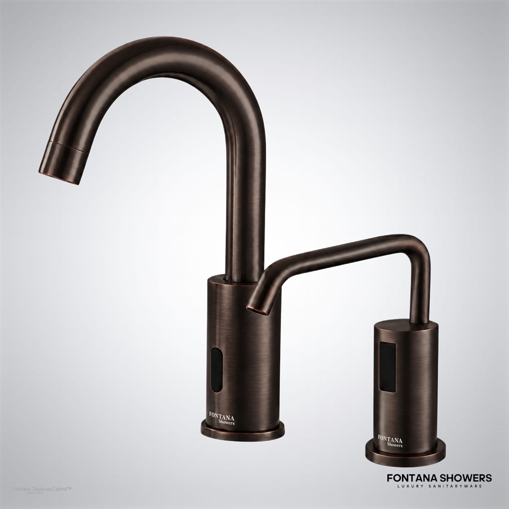 Fontana ToulouseCalma Dark Oil Rubbed Bronze Motion Sensor Faucet & Automatic Liquid Foam Soap Dispenser for Restrooms