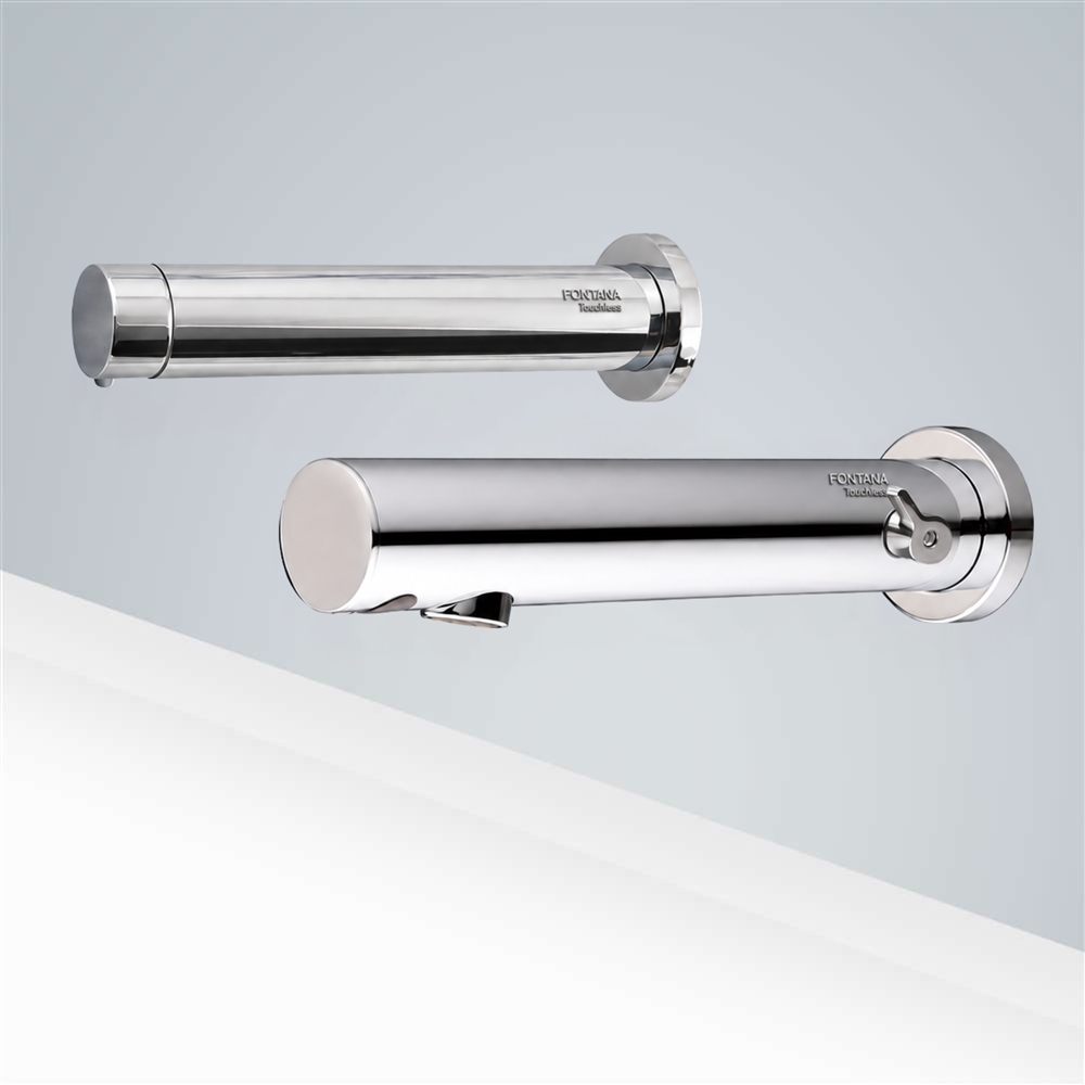 Fontana St. Gallen Chrome Finish Motion Sensor Faucet & Automatic Soap Dispenser for Restrooms