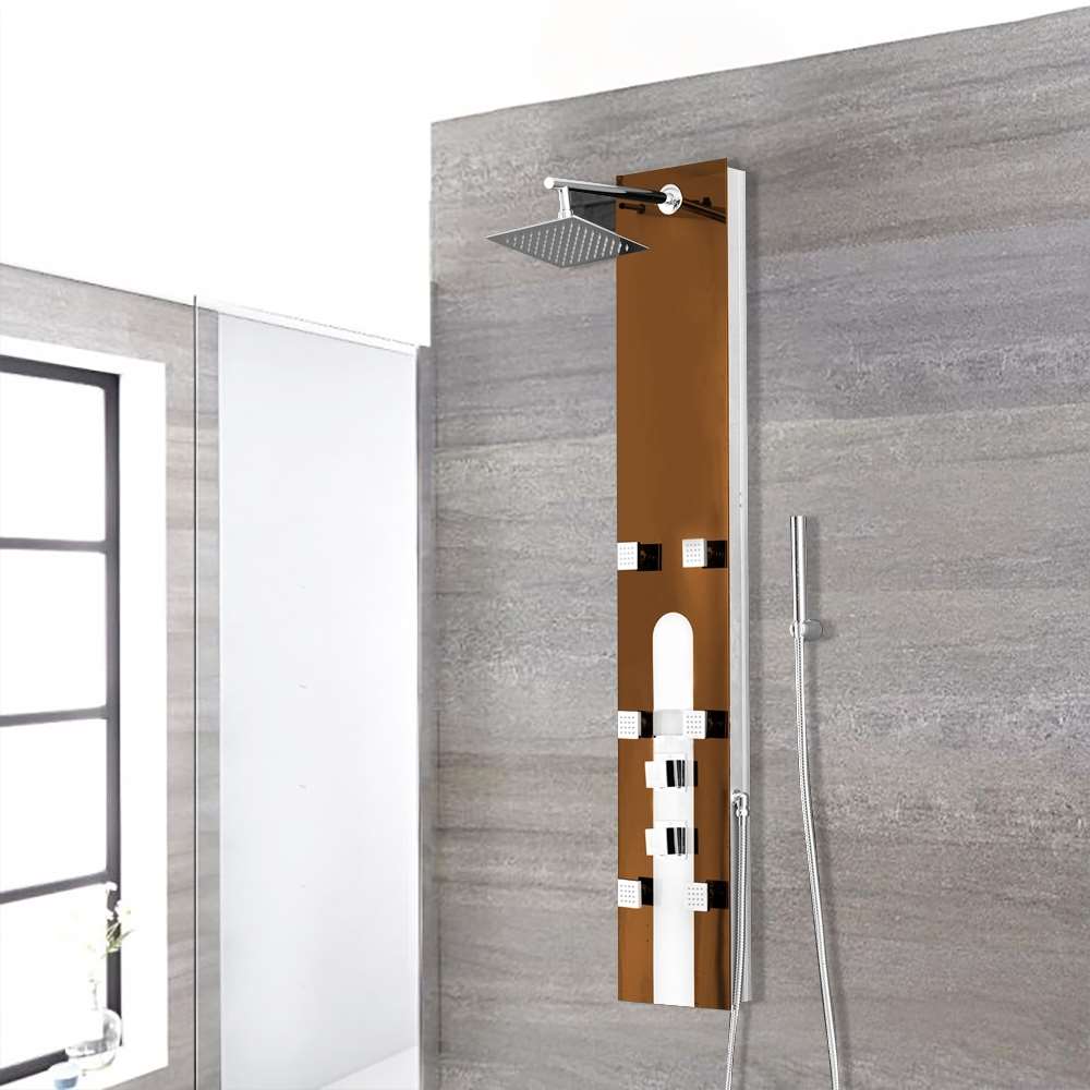 Fontana Vicenza Oil Rubbed Bronze Stainless Steel Rainfall Shower Panel with Hand Shower