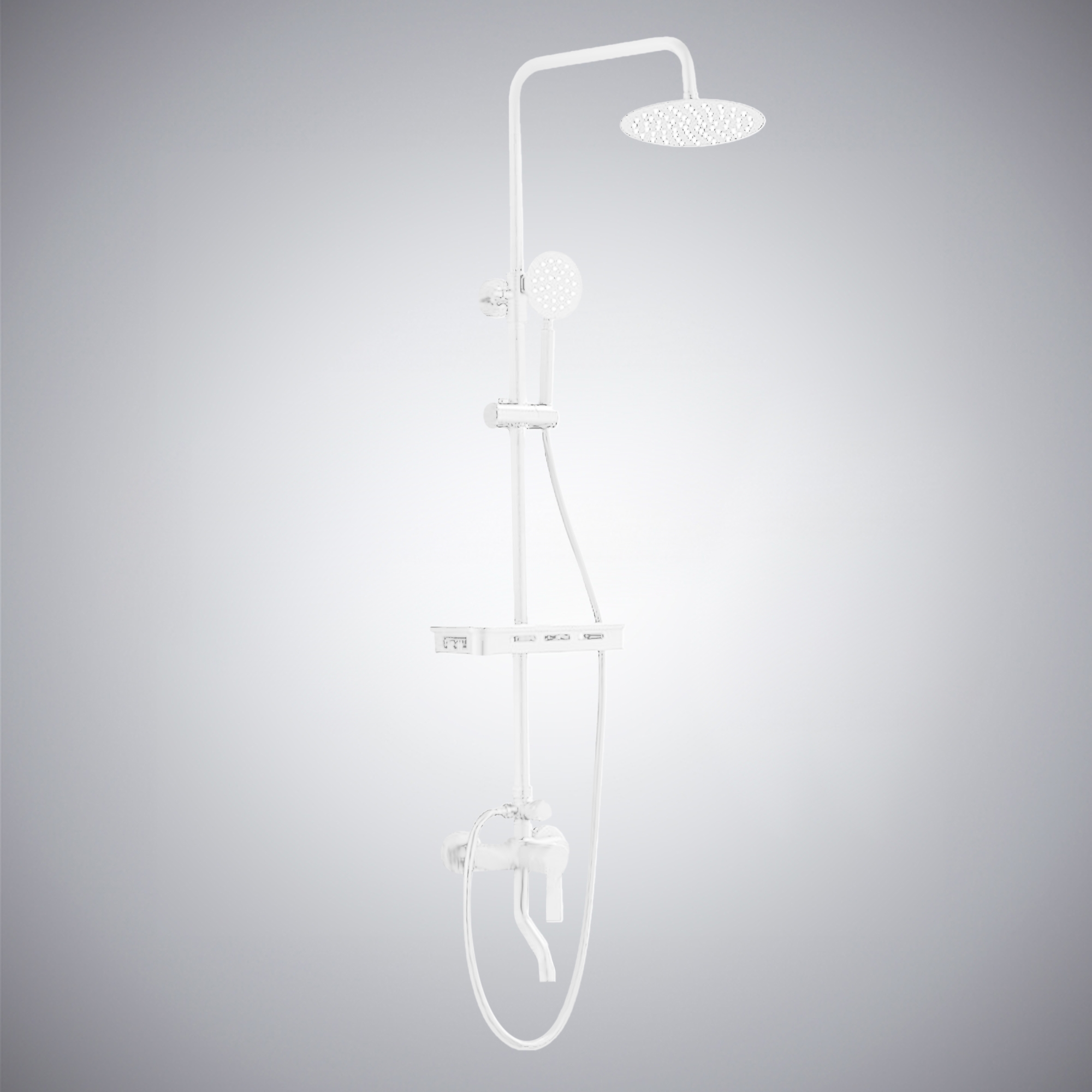 Fontana Milan Thermostatic Sprayer Shower Faucet With Matte White Finish