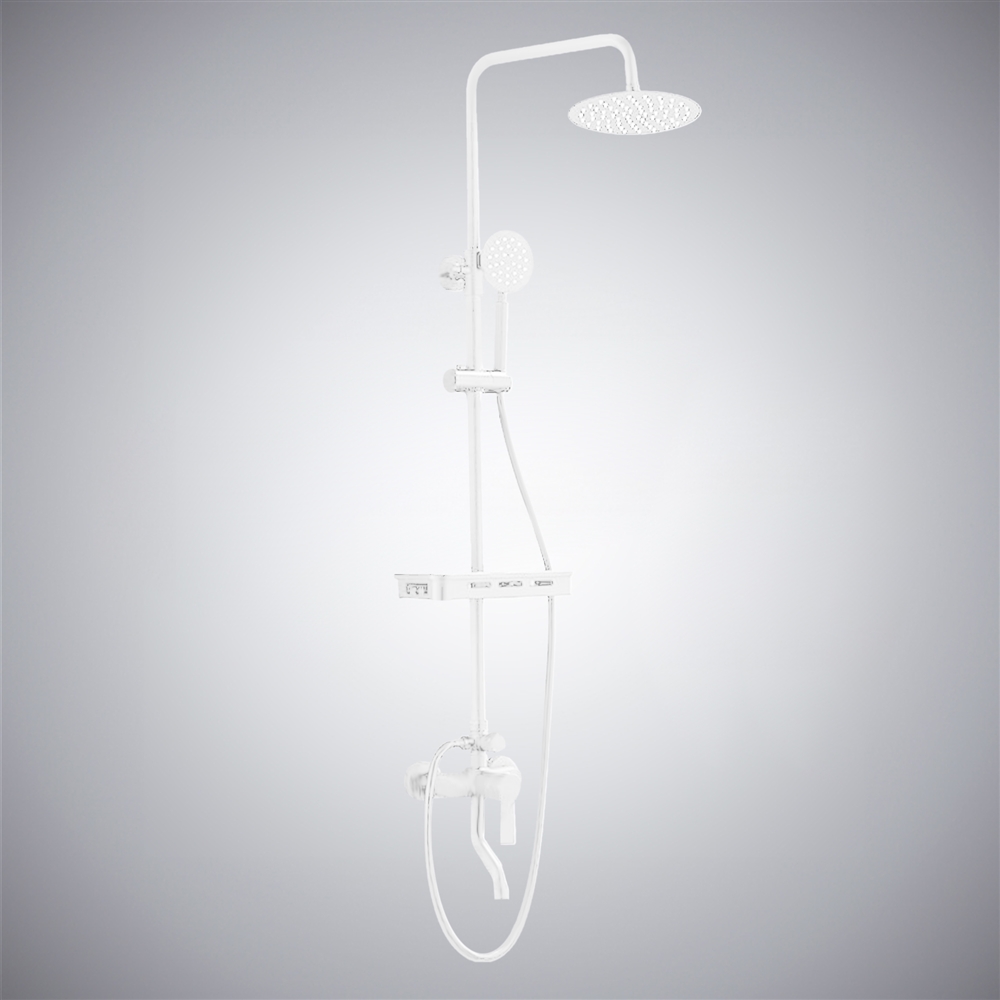 Fontana Milan Thermostatic Sprayer Shower Faucet With Matte White Finish