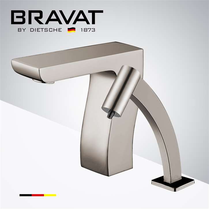 Fontana Bravat Brushed Nickel Finish Touchless Automatic Commercial Sensor Faucet & Automatic Soap Dispenser