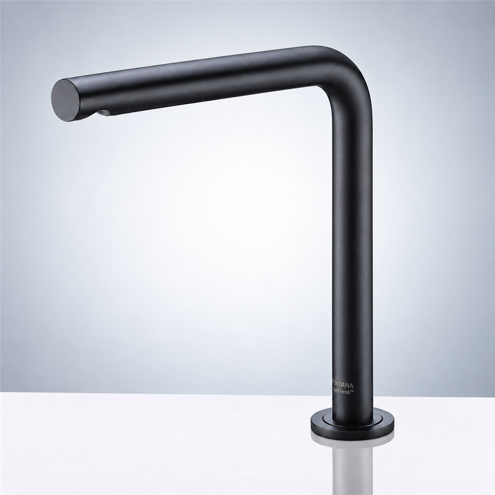 Fontana Deck Mounted Matte Black Automatic Touchless Infrared Hot and Cold Sensor Faucet