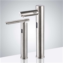 Fontana Munich Tall Touchless Commercial Automatic Sensor Faucet with Automatic Soap Dispenser in Brushed Nickel