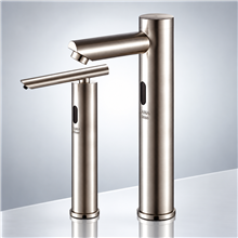 Fontana Munich Tall Touchless Commercial Automatic Sensor Faucet with Automatic Soap Dispenser in Brushed Nickel