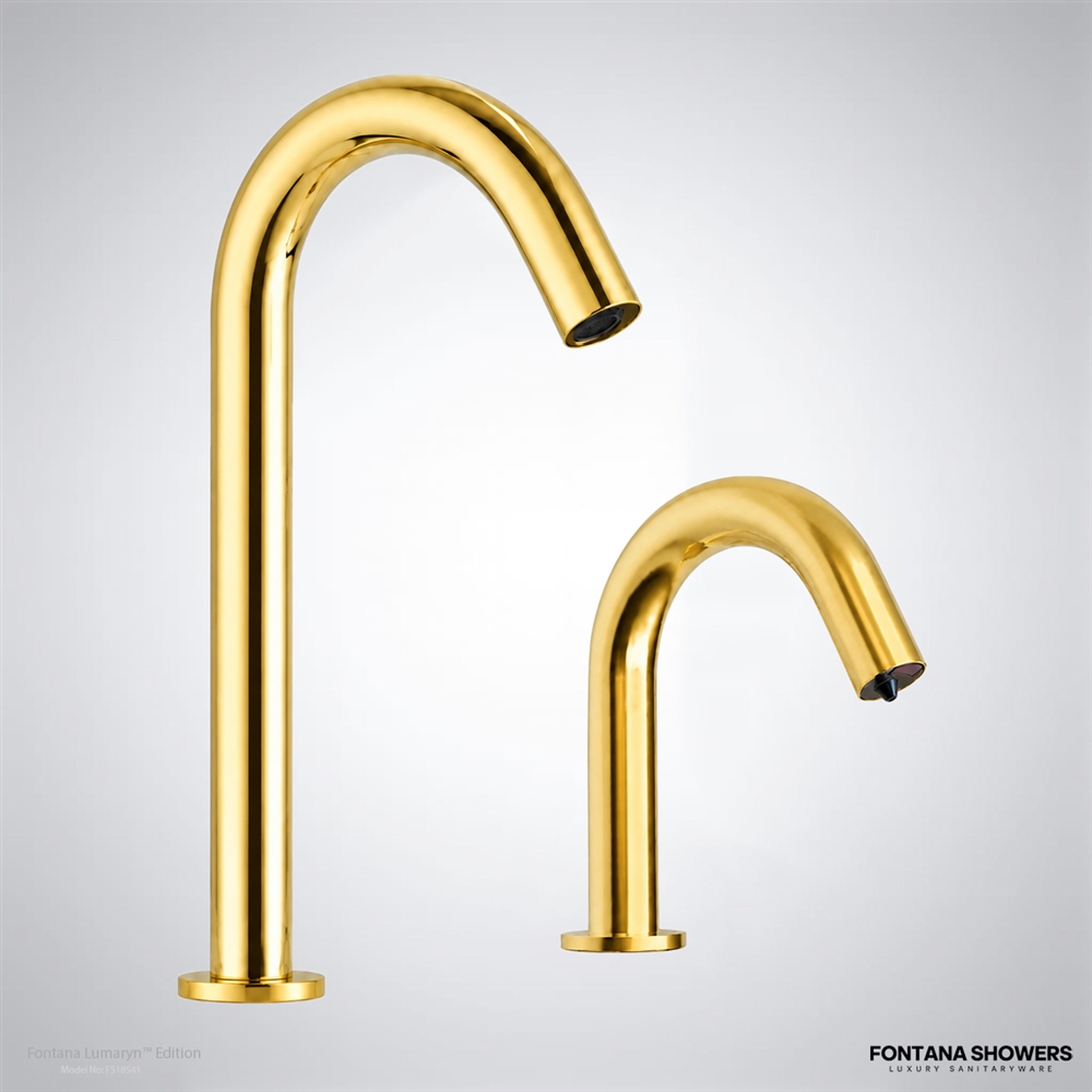 Fontana Gold Slim Design Commercial Automatic Sensor Faucet and Sensor Soap Dispenser