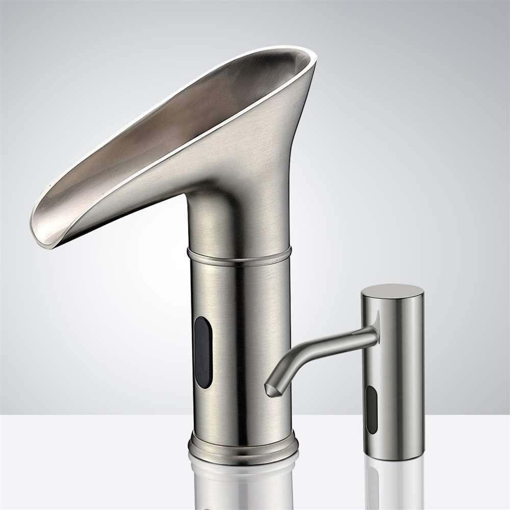 Fontana Ariana Deck Mount LED Commercial Automatic Sensor Faucet and Automatic Soap Dispenser