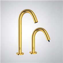 Fontana SÃ©nart Motion Sensor Faucet & Automatic Touchless Commercial Soap Dispenser for Restrooms in Gold Finish