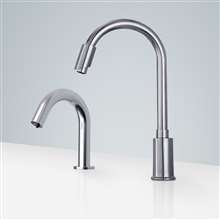 Fontana Sète Motion Sensor Faucet & Automatic Soap Dispenser for Restrooms in Chrome