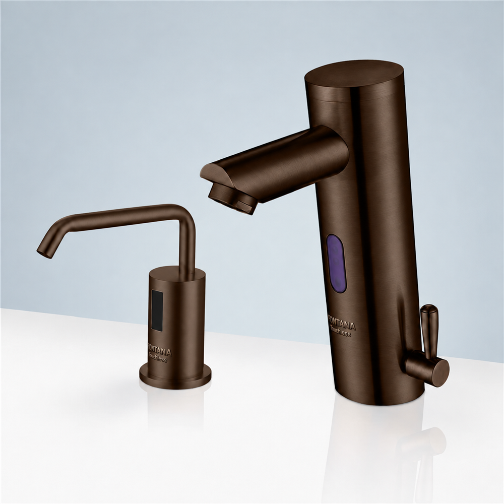 Fontanaï¿½ Freestanding Commercial Motion  Sensor Faucet And Automatic Soap Dispenser