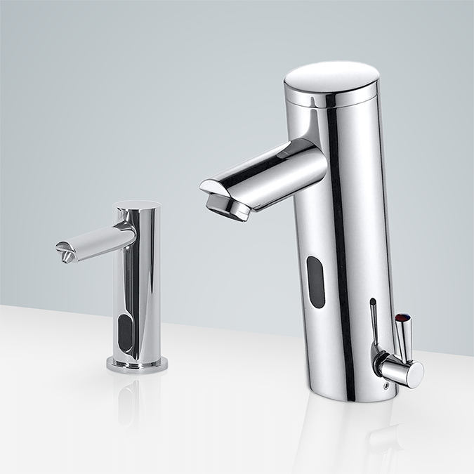 Fontana Touchless Bathroom Commercial Motion  Sensor Faucet And Automatic Soap Dispenser