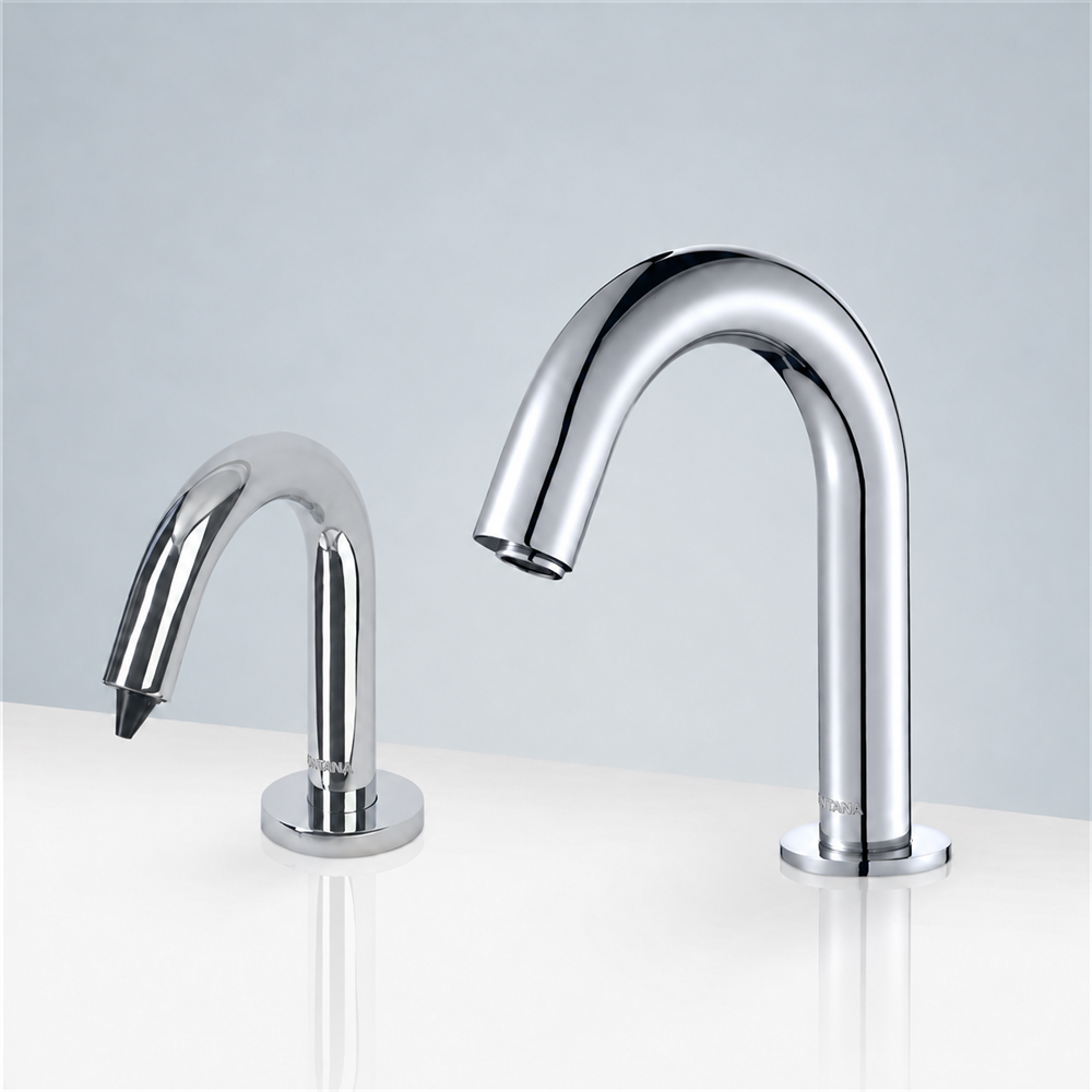 Fontana Shower Touchless Bathroom Commercial Sensor Faucet And Automatic Soap Dispenser