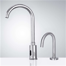 Fontana Venice High Quality Commercial Motion Sensor Faucet & Automatic Touchless Commercial Soap Dispenser for Restrooms in Chrome