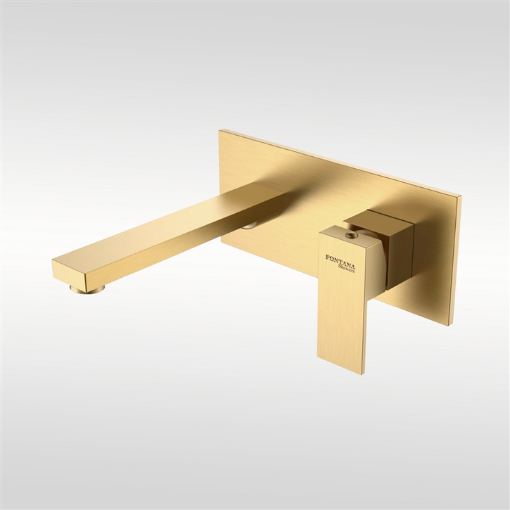 Fontana Ponte Brushed Gold Space Saving Basin Faucet