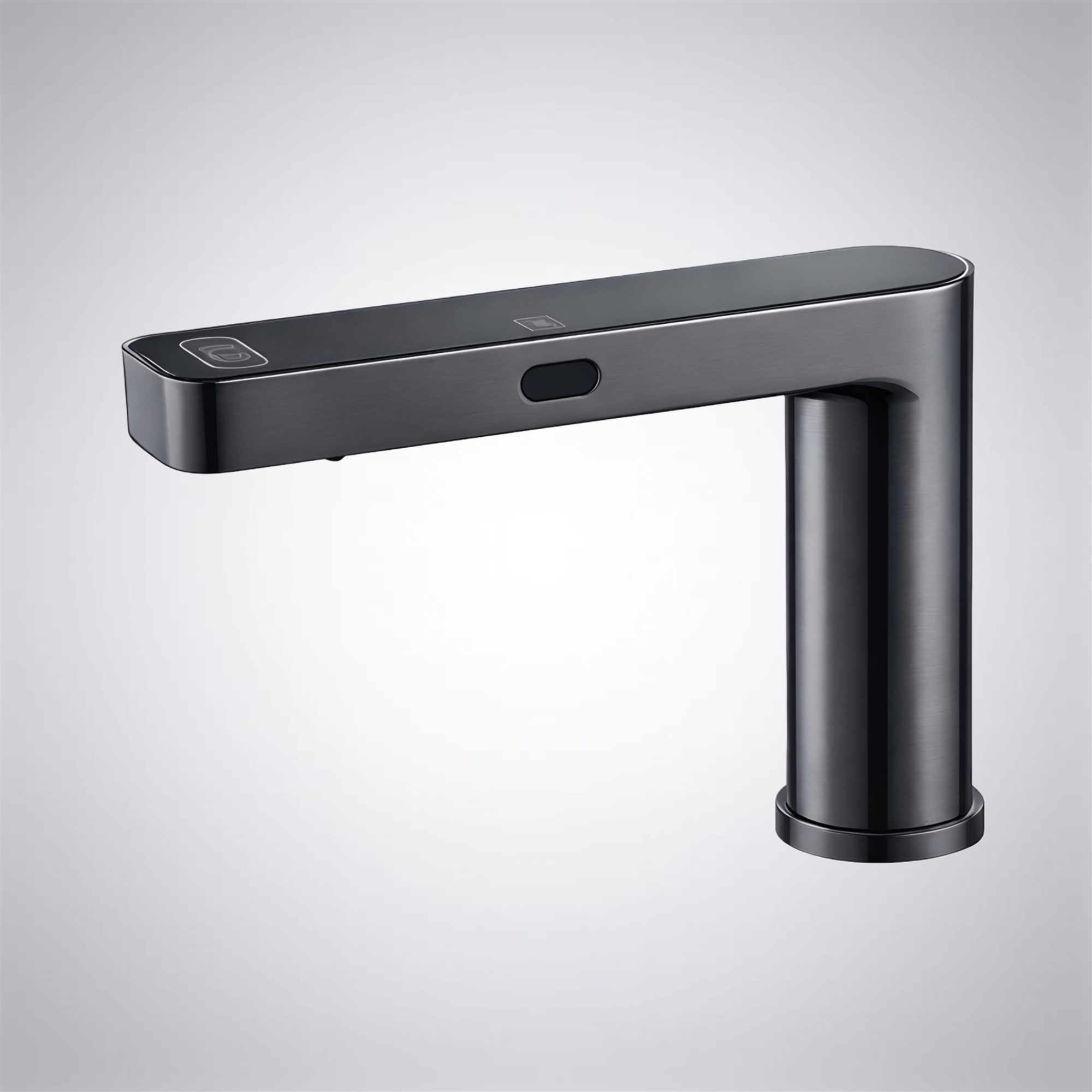 Fontana AuraFlow Supreme gunmetal commercial touchless faucet