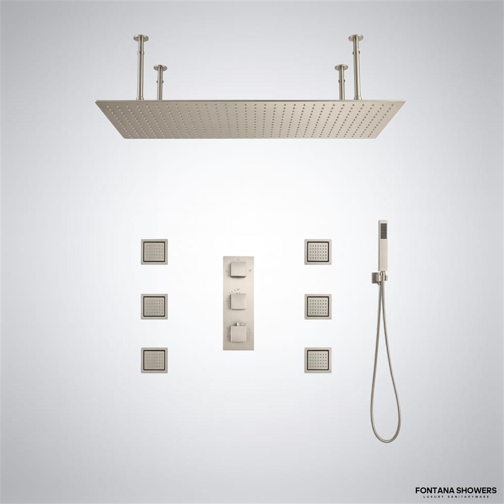 Fontana Nerelleâ„¢ Brushed Nickel Thermostatic Control Luxury Shower ...