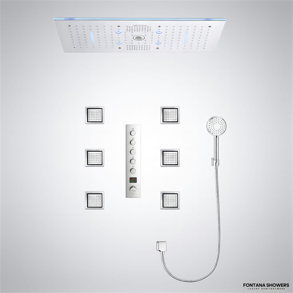 Fontana Elunexâ„¢ Chrome Thermostatic LED Musical Shower System ...