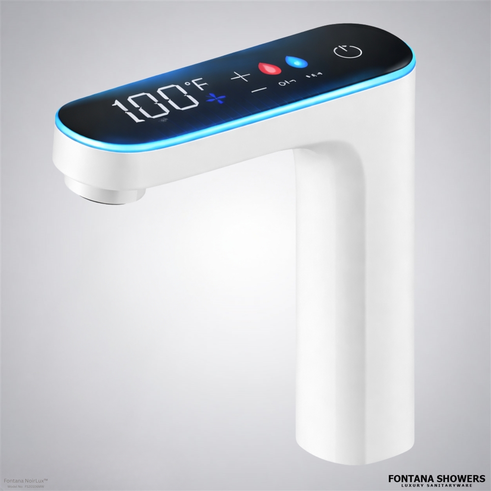 NoirLuxâ„¢ matte white digital faucet