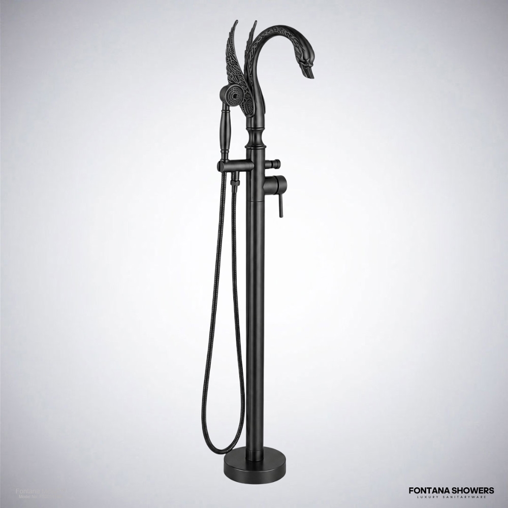 Matte black swan tub faucet