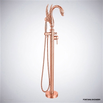 Rose gold swan tub faucet