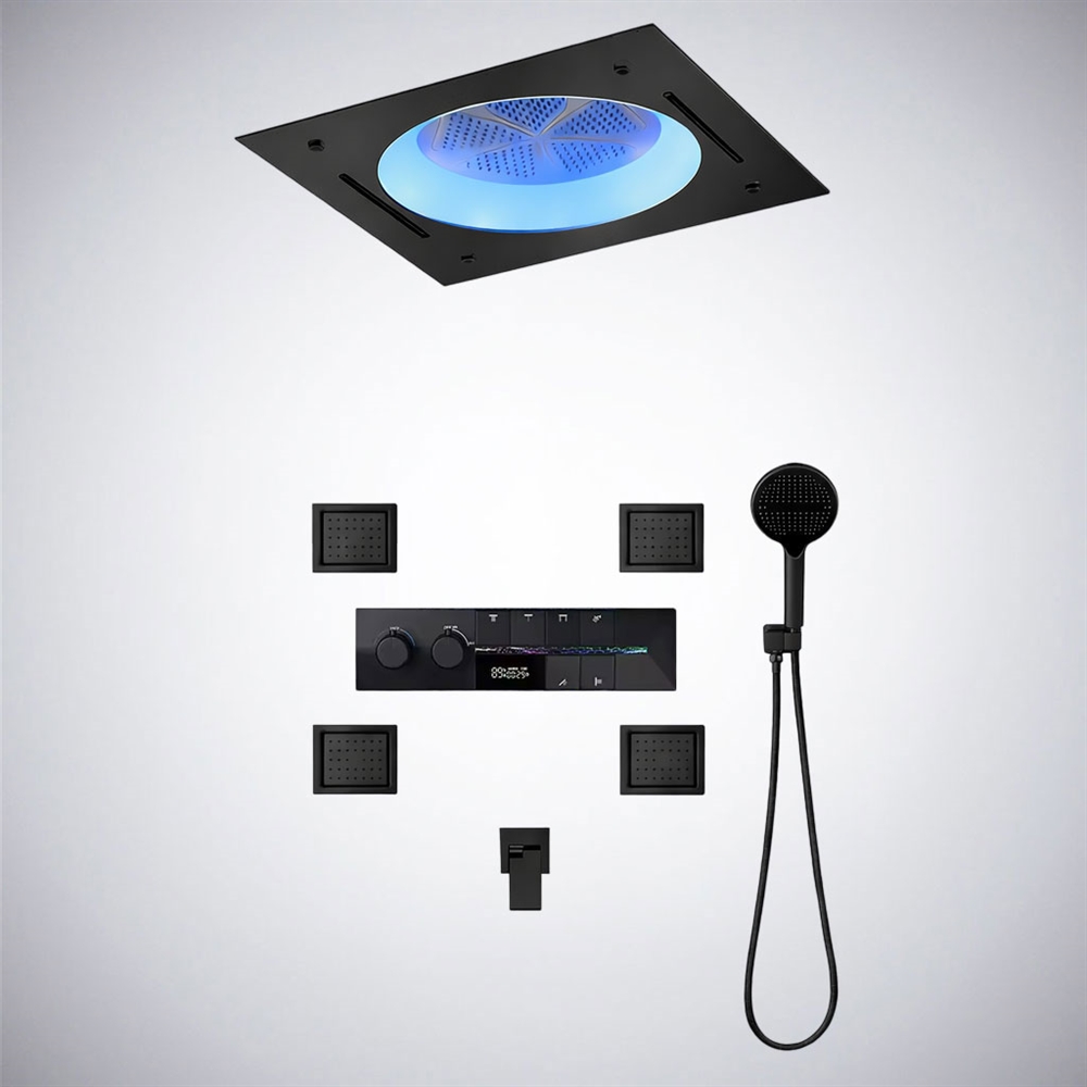 Fontana Rivellisâ„¢ Series â€“ Matte Black Multifunctional Shower