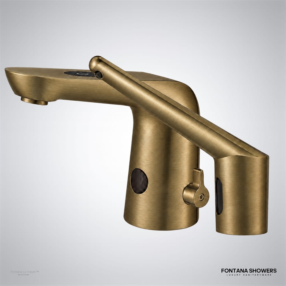 Antique brass commercial sensor faucet with automatic soap dispenser