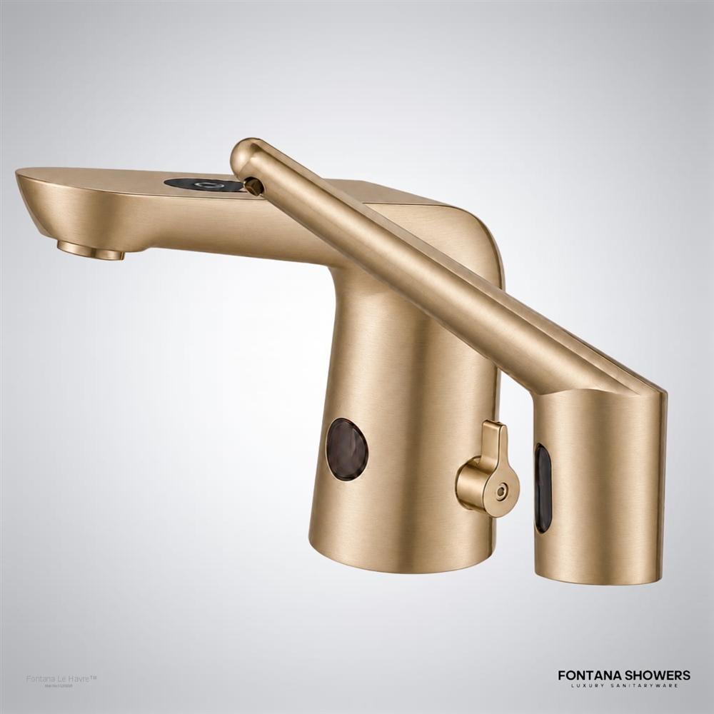 Champagne commercial sensor faucet with automatic soap dispenser