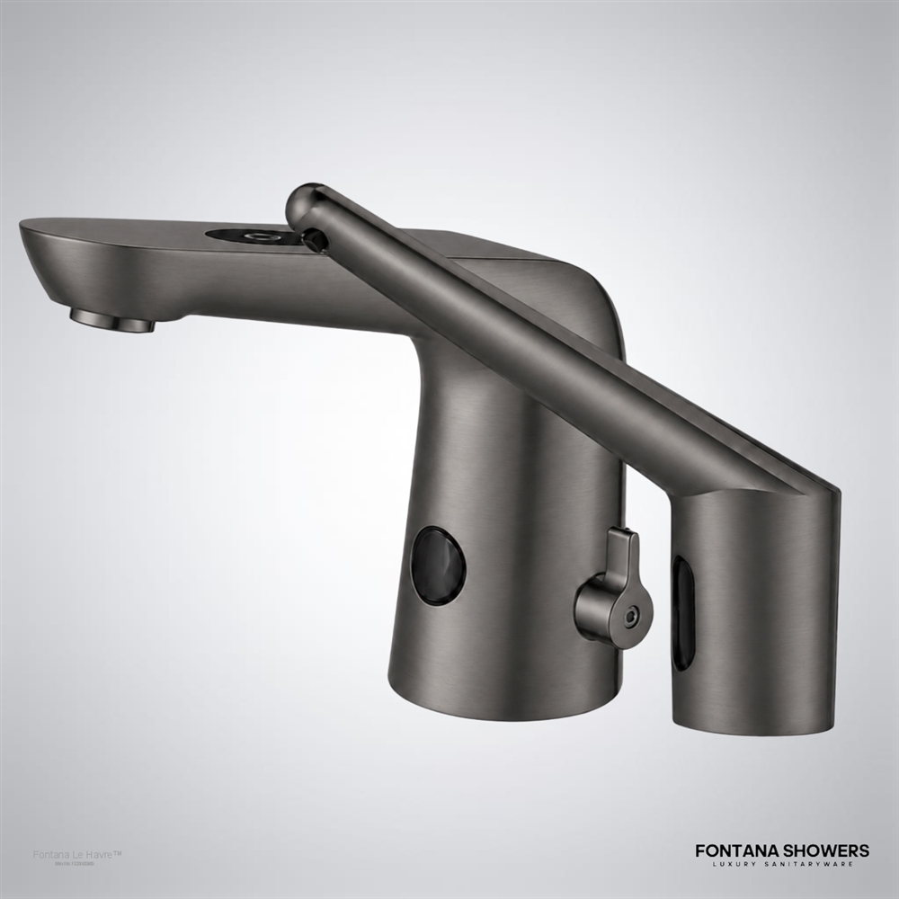 Gunmetal commercial sensor faucet with automatic soap dispenser