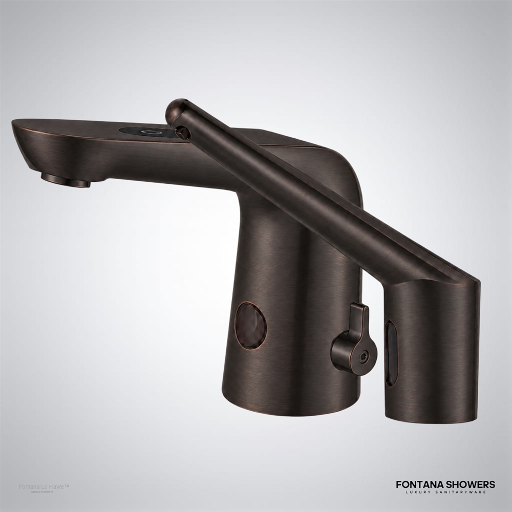 Oil rubbed bronze automatic sensor faucet with commercial soap dispenser