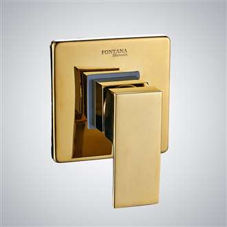 Shower Controls Revit Families Square Wall Mounted Solid Brass 1 Way Concealed Shower Mixer Valve In Gold