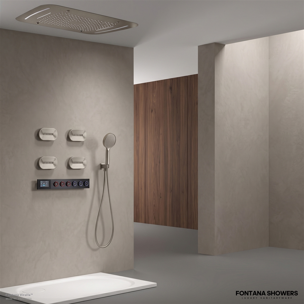 Brushed nickel smart shower system