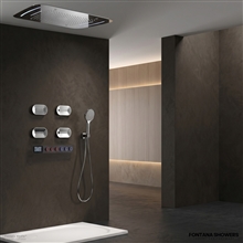 Chrome smart LED shower system