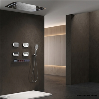 Chrome smart LED shower system