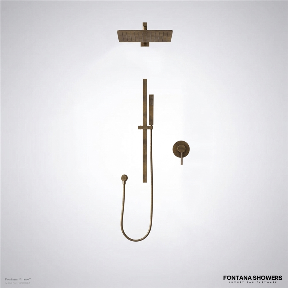 Milano antique brass heritage shower