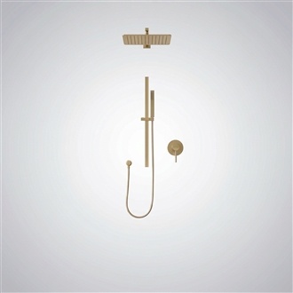 Milano brushed gold rain shower