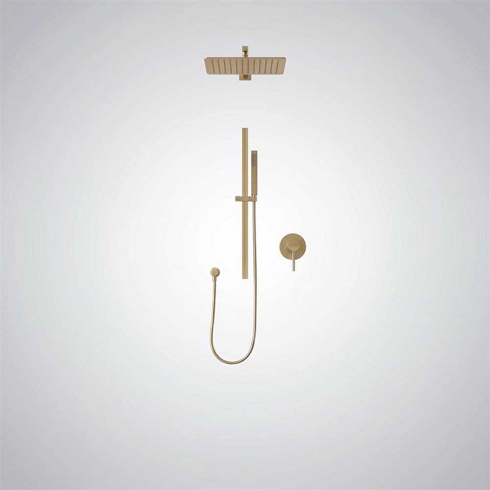 Milano brushed gold rain shower