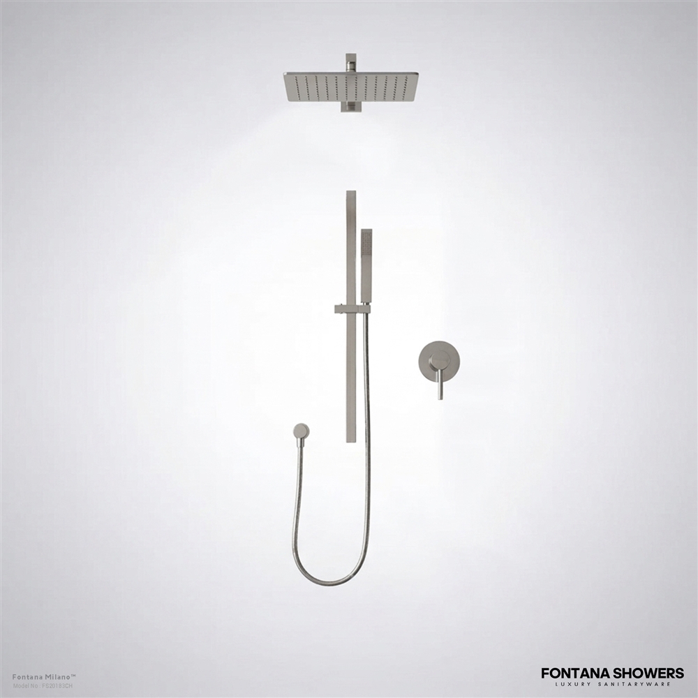 Milano chrome rainfall shower set