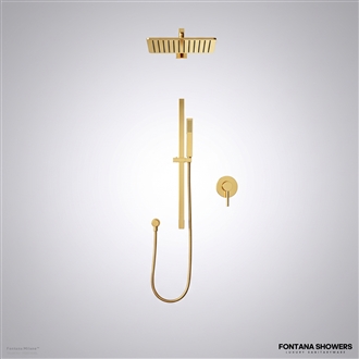 Milano gold square rainfall shower