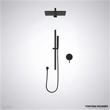 Milano matte black rain shower