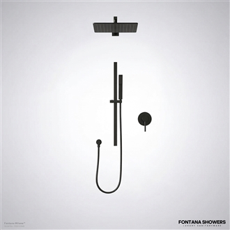 Milano matte black rain shower